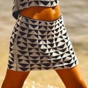 ZARA Blogger Fav Embellished Beaded Mini Skirt L Lined Side Zipper Festival